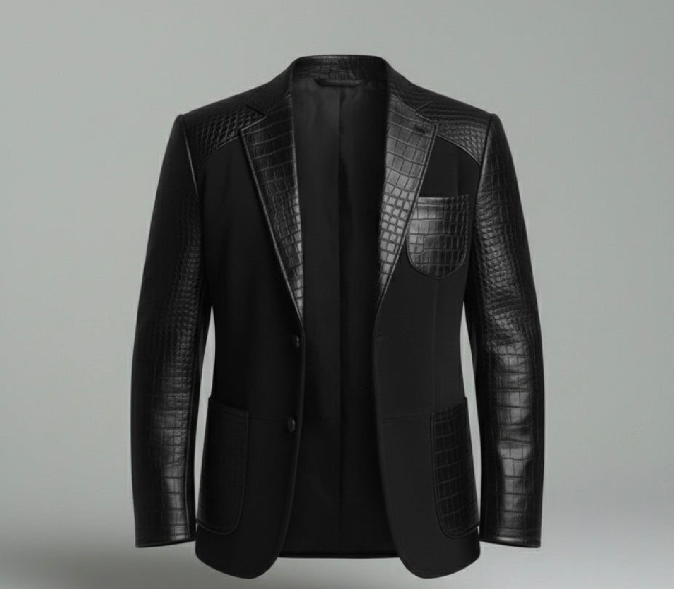 Obsidian Croc Luxe Blazer