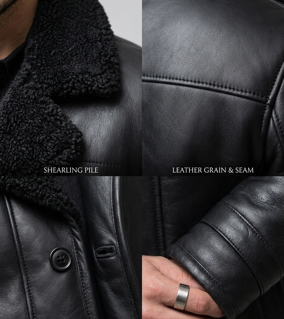 Noir Sovereign Shearling Coat