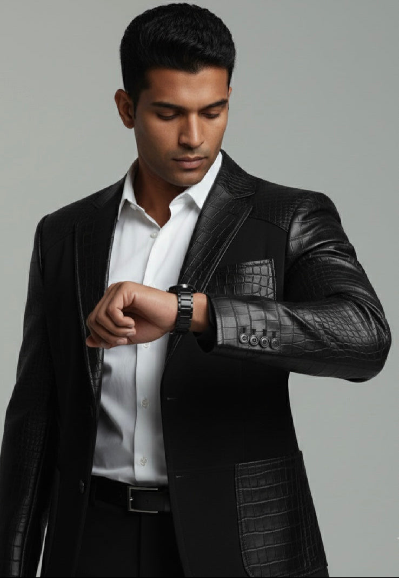 Obsidian Croc Luxe Blazer