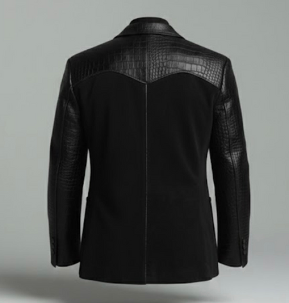 Obsidian Croc Luxe Blazer