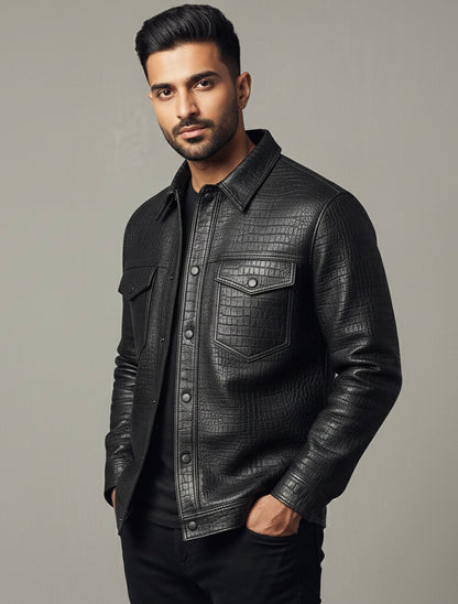 Obsidian Croc Shirt Jacket