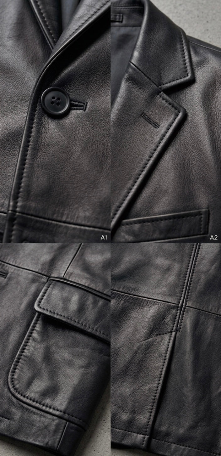Saddle Luxe Leather Blazer