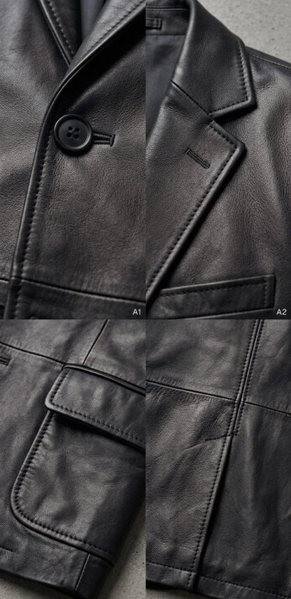 Saddle Luxe Leather Blazer
