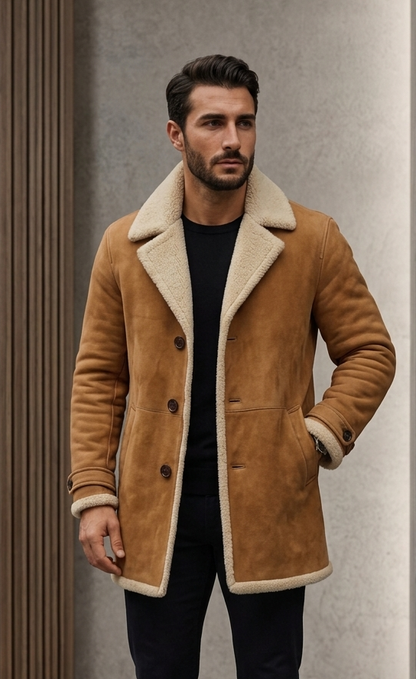 Obsidian Shearling Car Coat