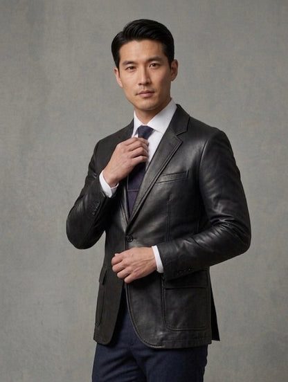 Saddle Luxe Leather Blazer