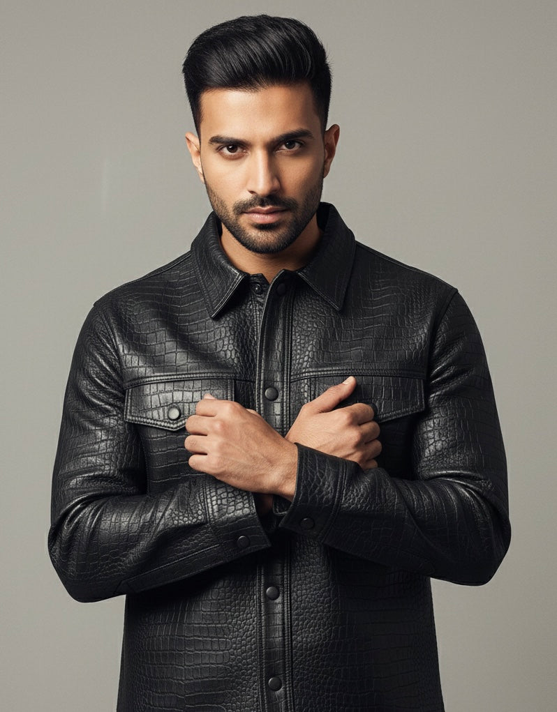 Obsidian Croc Shirt Jacket