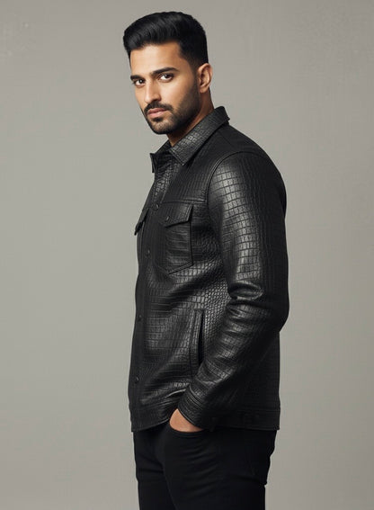 Obsidian Croc Shirt Jacket