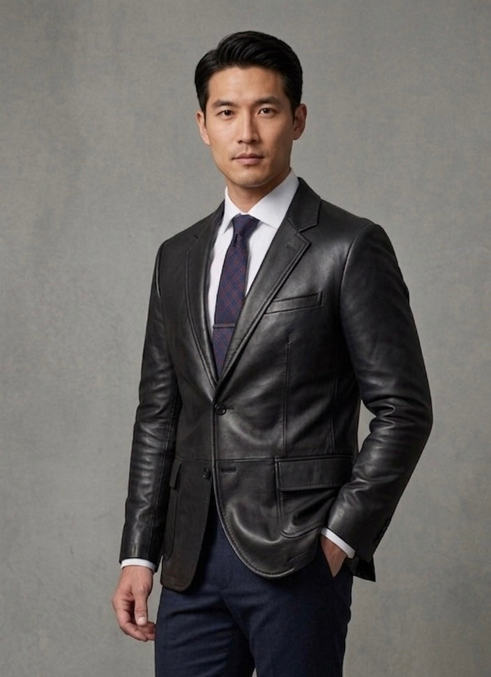 Saddle Luxe Leather Blazer