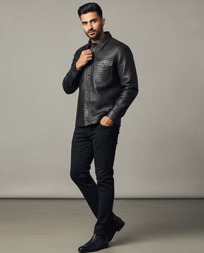 Obsidian Croc Shirt Jacket