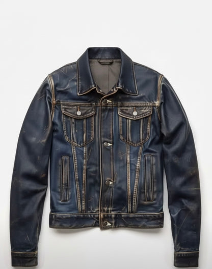 The Heritage Distressed Nappa Trucker